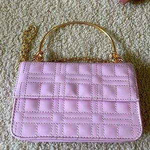Lilac handbag with gold hardware